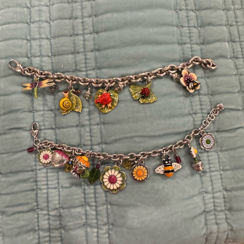 Brighton Floral and Insect Charm Bracelets - Multicolor